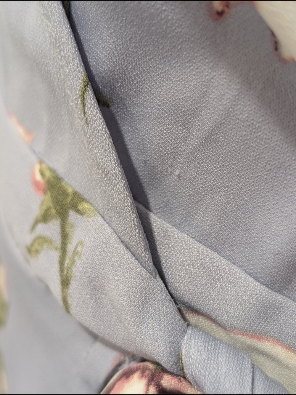 Dynamite Floral Fit And Flare Mini Wrap Dress - Light Blue - Picture 12 of 13